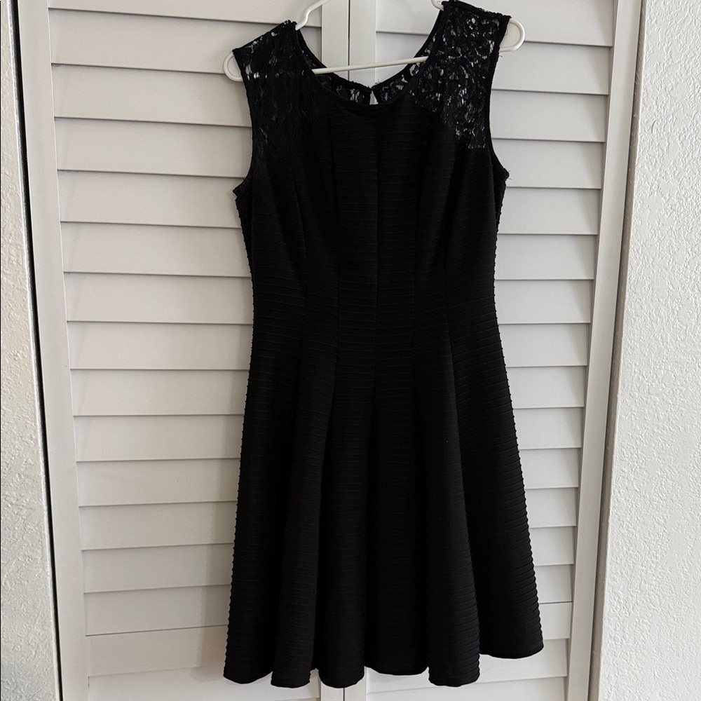 Danny & Nicole Black Textured Mini Dress
